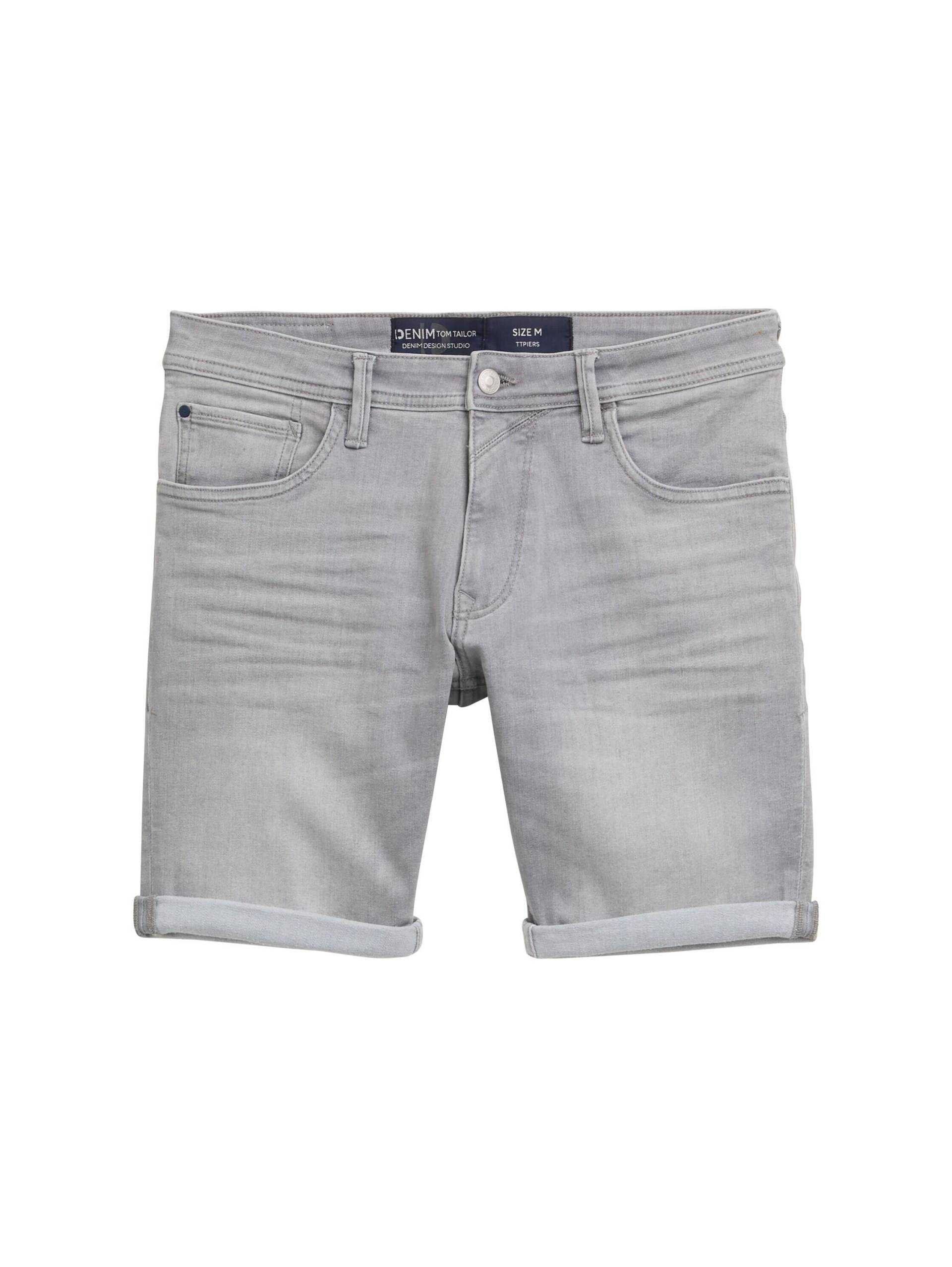 Denim Tom Tailor - TTPIERS SLIM Jeans Shorts used mid stone grey denim - Gr. - XL von Denim Tom Tailor
