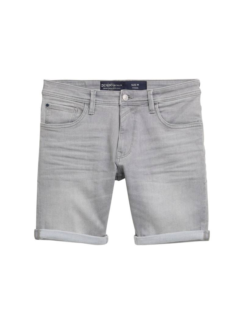 Denim Tom Tailor - TTPIERS SLIM Jeans Shorts used mid stone grey denim - Gr. - XL von Denim Tom Tailor