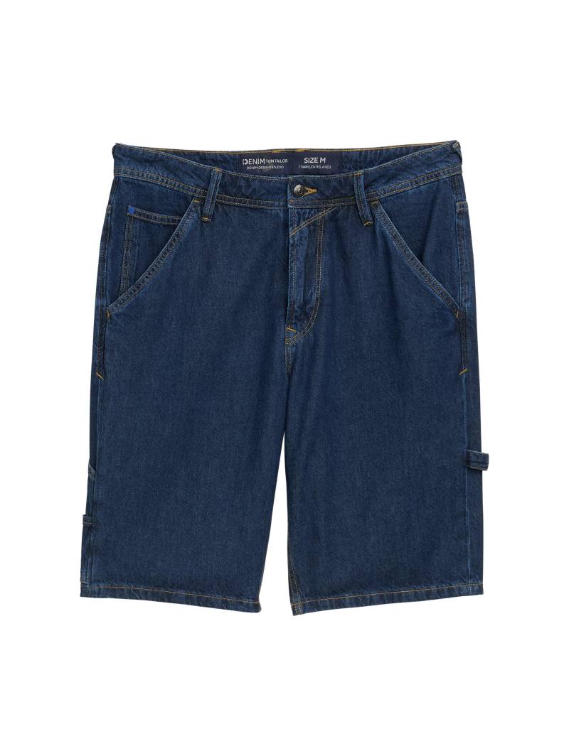 Denim Tom Tailor - TTWAYLEN RELAXED Jeans Shorts dark blue denim - Gr. - M von Denim Tom Tailor