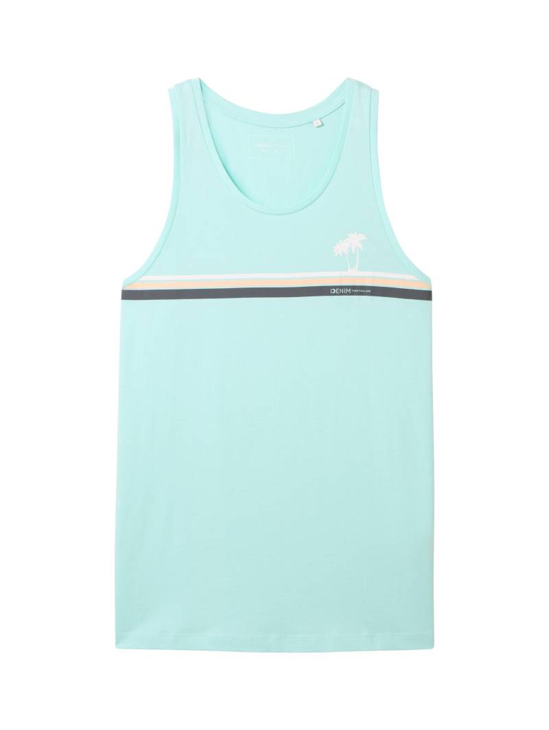 Denim Tom Tailor - Tanktop mit Print classic light blue - Gr. - M von Denim Tom Tailor