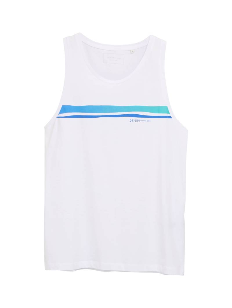 Denim Tom Tailor - Tanktop mit Print white - Gr. - M von Denim Tom Tailor