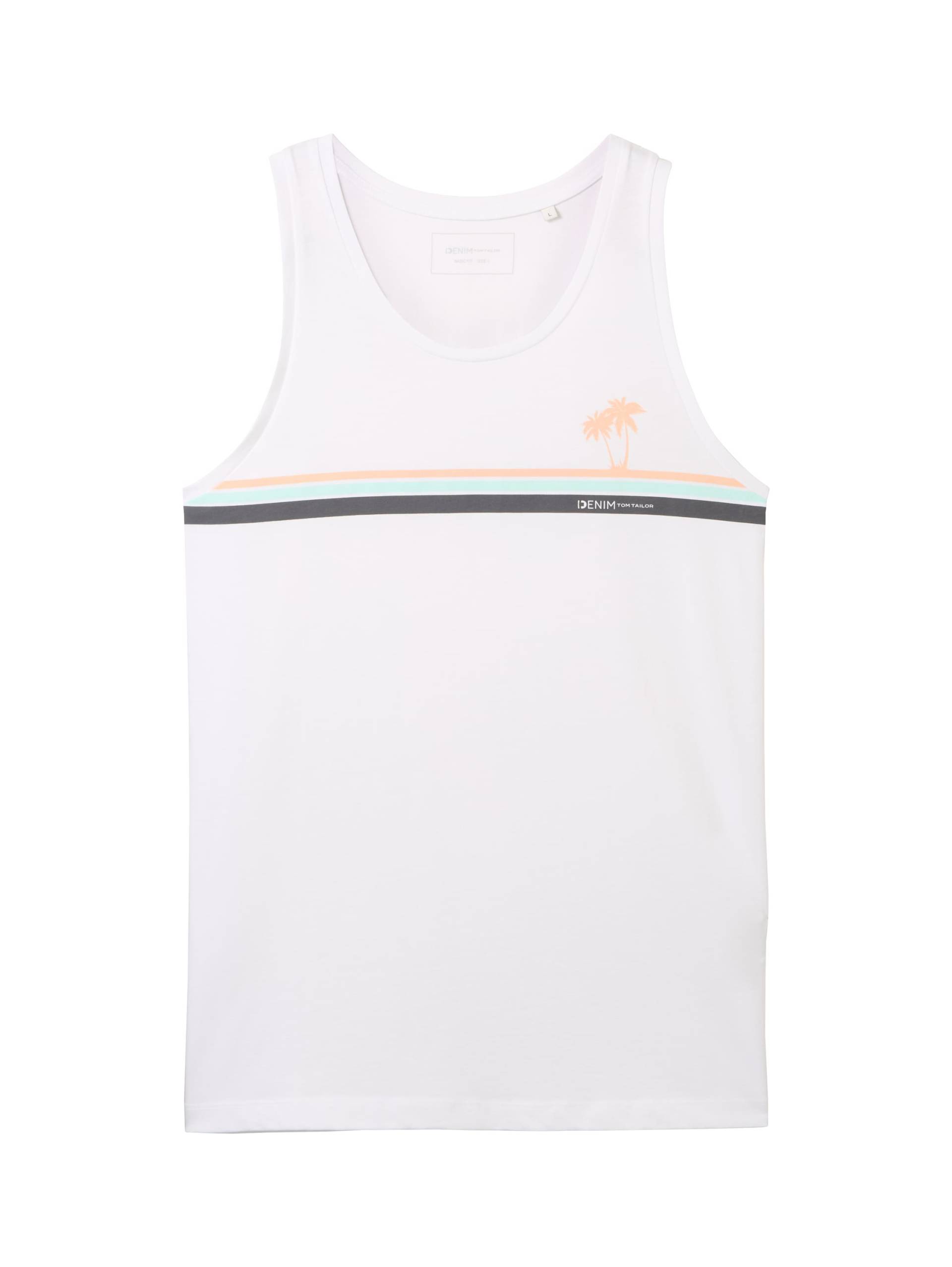 Denim Tom Tailor - Tanktop mit Print white - Gr. - S von Denim Tom Tailor