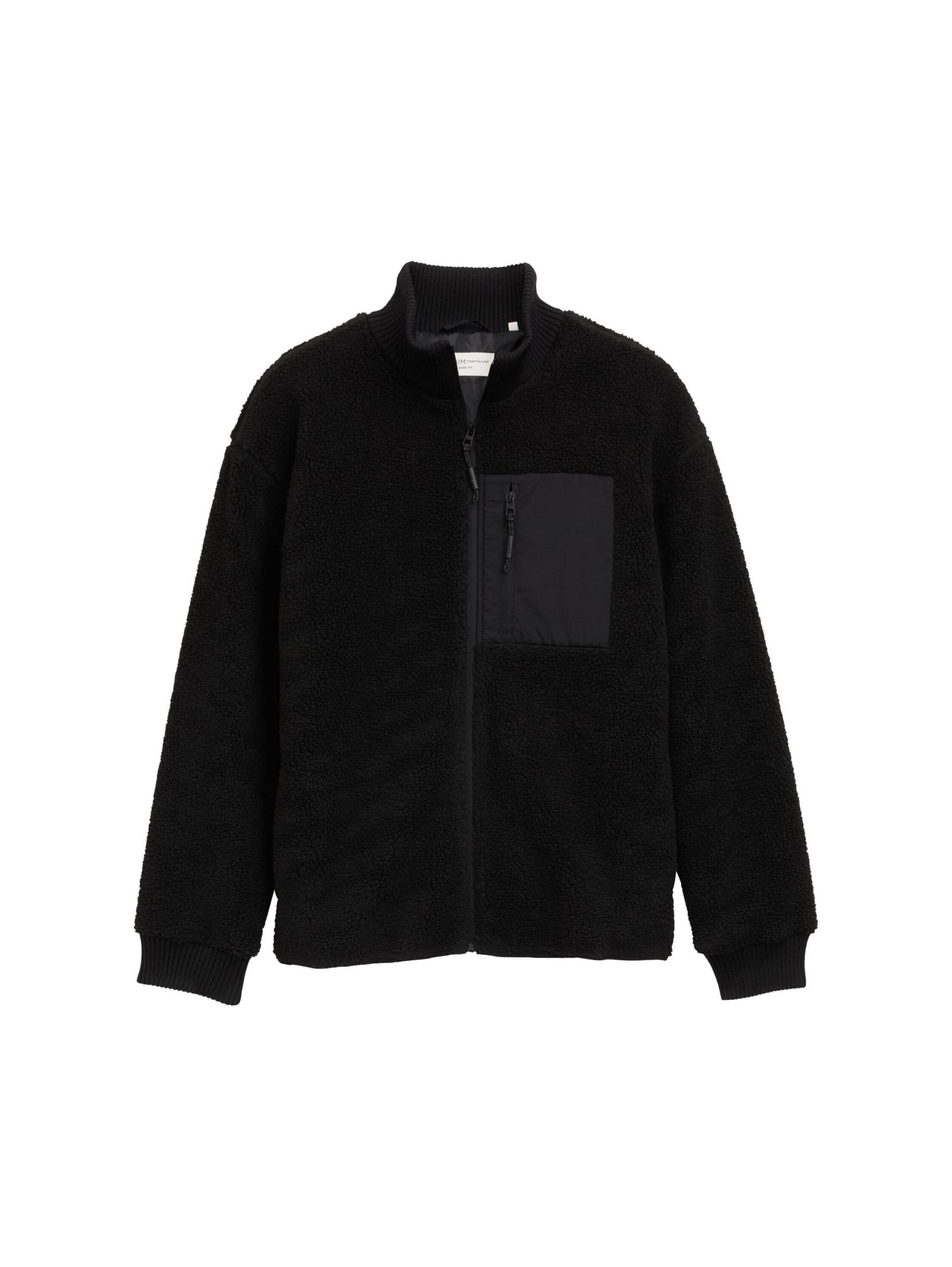 Denim Tom Tailor - Teddy Jacke mit Stehkragen black - Gr. - XL von Denim Tom Tailor