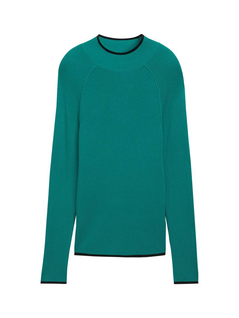 Denim Tom Tailor - Tight Fit Ripp Pullover mit Stehkragen jade green - Gr. - S von Denim Tom Tailor