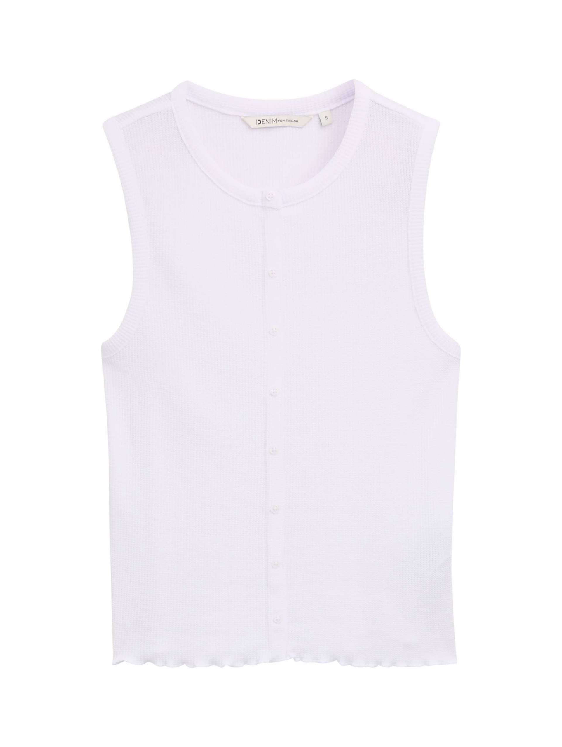 Denim Tom Tailor - Top mit Knopfleiste white - Gr. - XS von Denim Tom Tailor