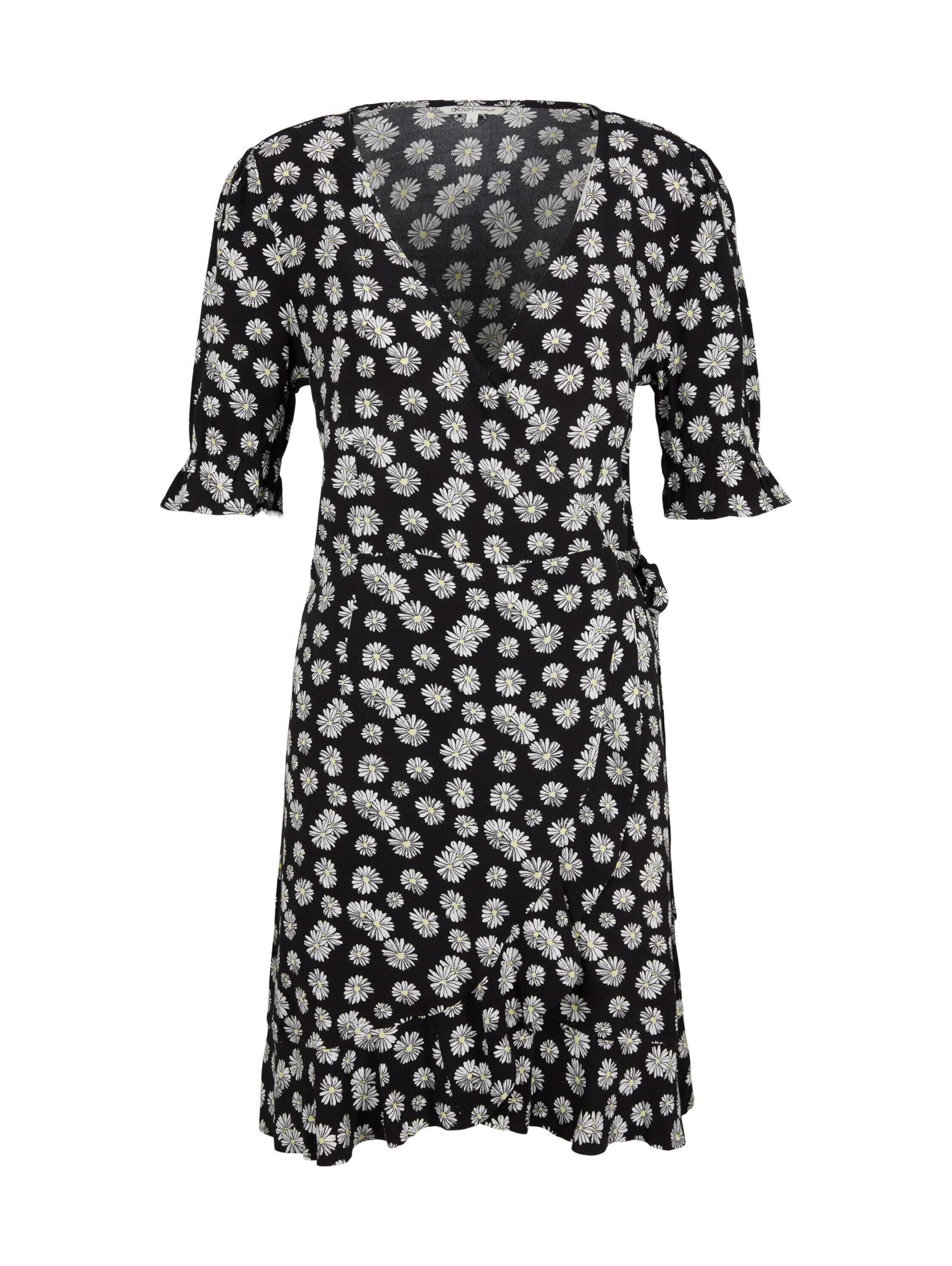 Denim Tom Tailor - Wickelkleid mit Blumenmuster black daisy print - Gr. - XL von Denim Tom Tailor