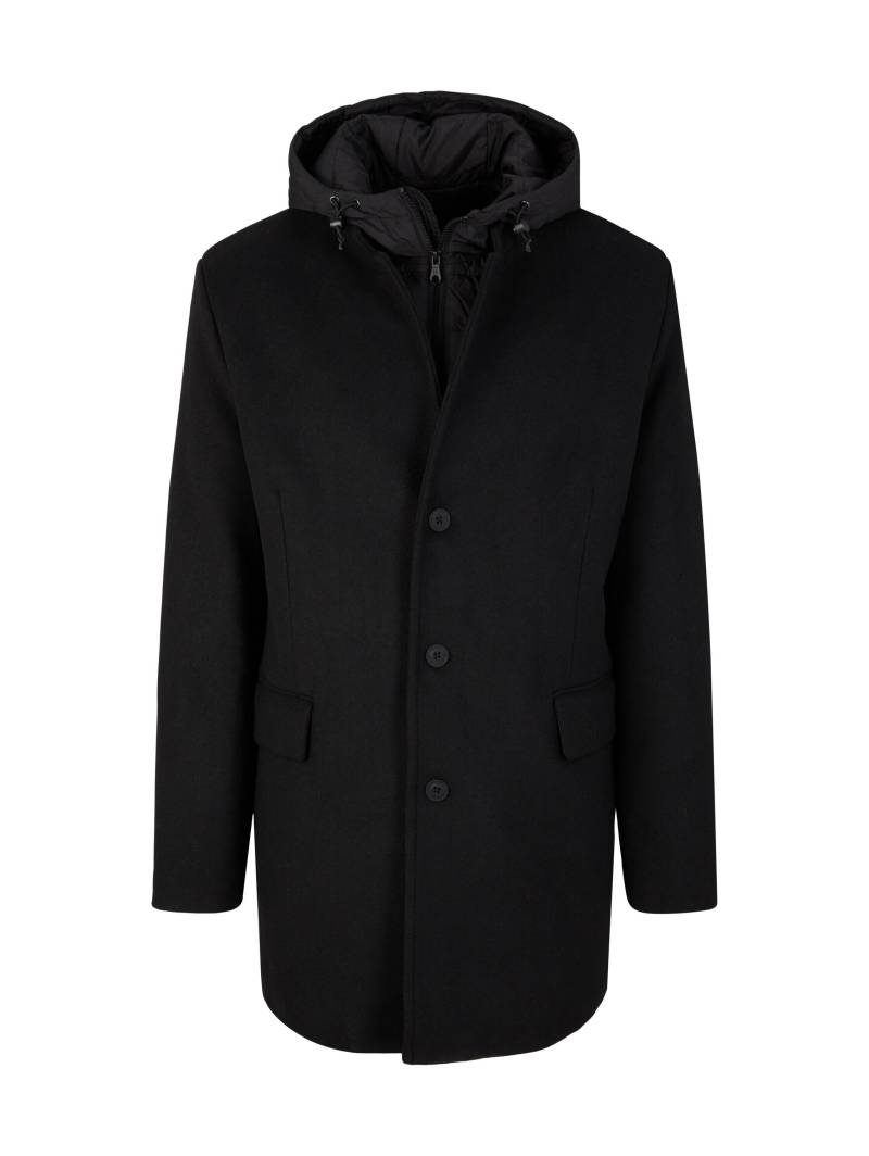 Denim Tom Tailor - Wollmantel mit dickem Innenfutter black - Gr. - XL von Denim Tom Tailor