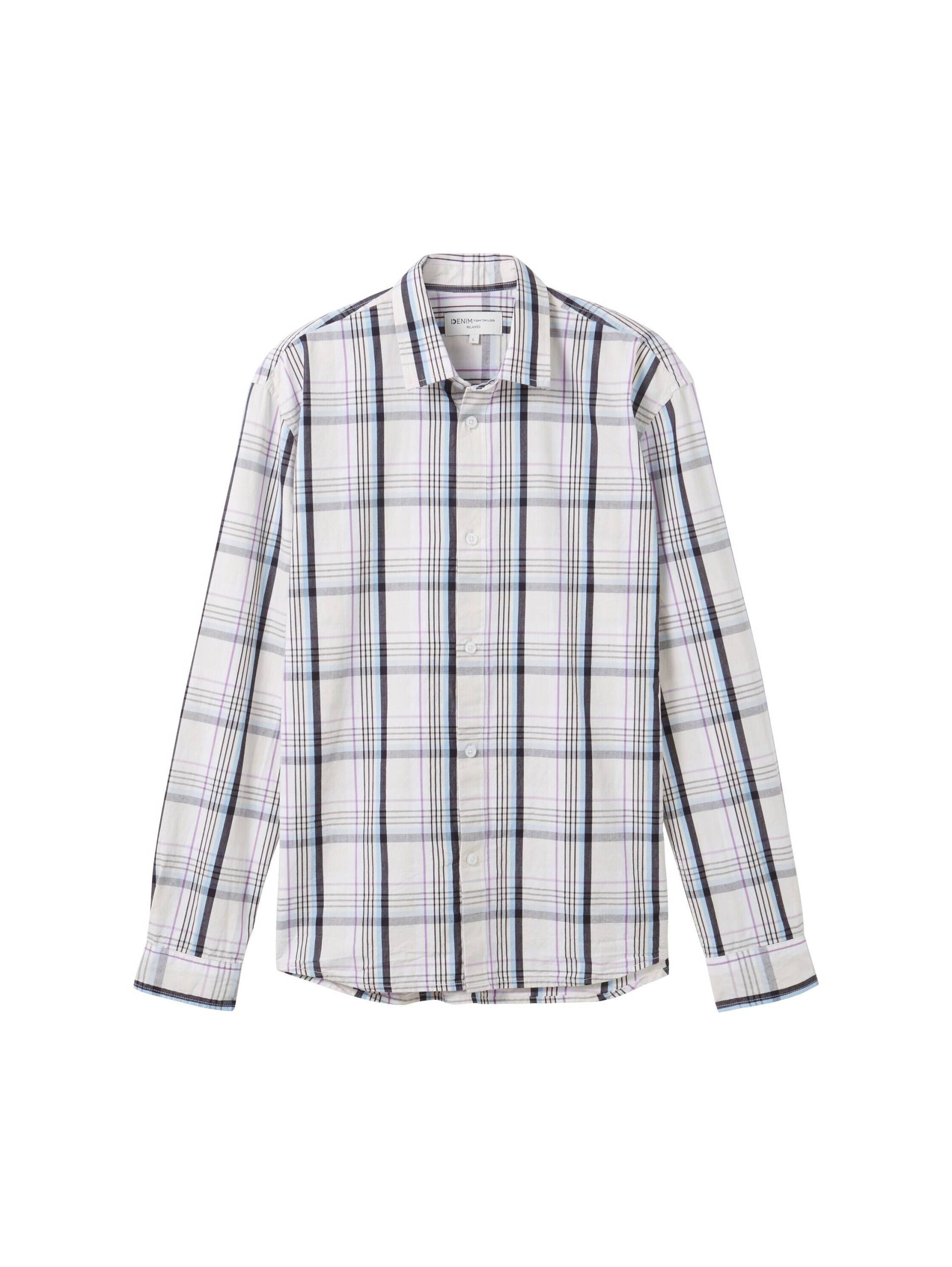 Denim Tom Tailor - relaxed check shirt bright beige multi check - Gr. - L von Denim Tom Tailor