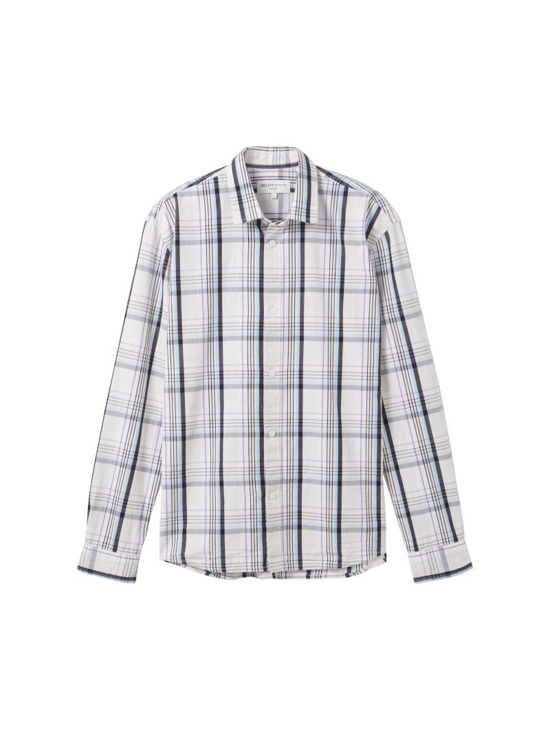 Denim Tom Tailor - relaxed check shirt bright beige multi check - Gr. - L von Denim Tom Tailor