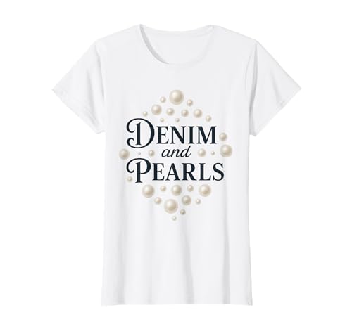 Denim und Perlen Country Western Junggesellinnenabschied Mädchen T-Shirt von Denim and Pearls Country Cowgirl Party
