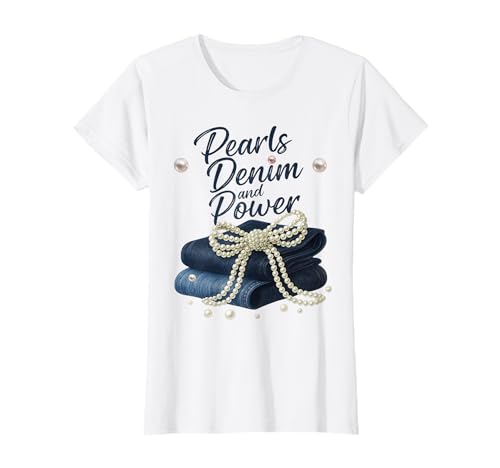 Pearls Denim und Power Coquette für Damen Skinny Jeans T-Shirt Pearls Denim und Power Coquette für Damen Skinny Jeans T-Shirt von Denim and Pearls Power Cowgirl Western Country
