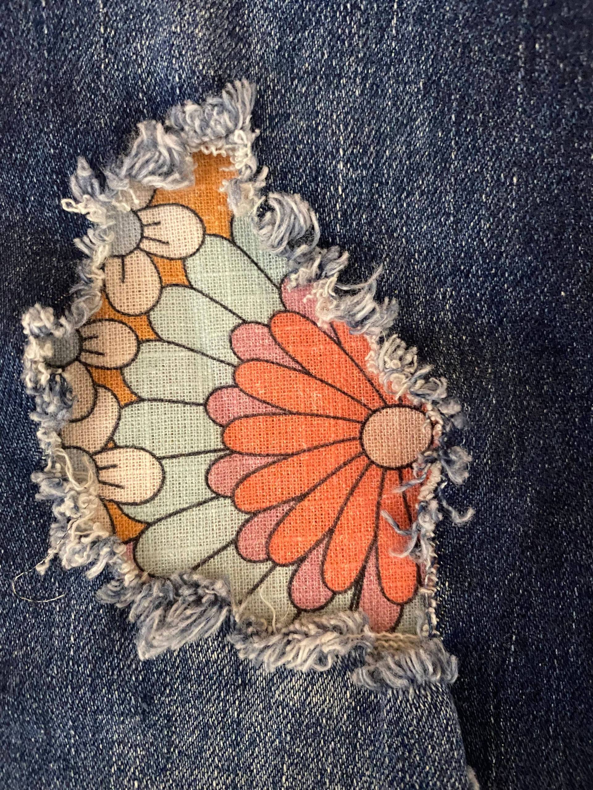 Flower Power Patch, Bügelbild Für Denim, Jeans, Jeans Reparieren, Bügelbild von DenimPineapple