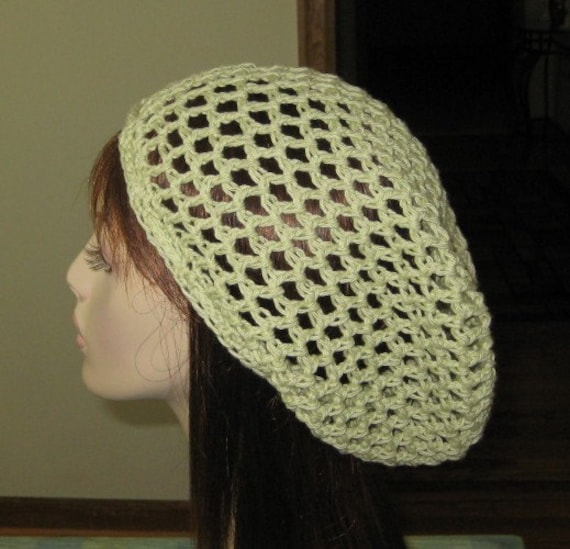 Baumwolle Kaktus Open Stitch Slouchy Beanie Dread Tam von DeniseBlack