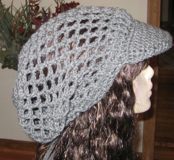 Heather Grey Billed Mesh Dread Tam von DeniseBlack