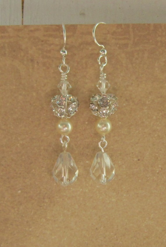 Braut Ohrringe, Hochzeitsschmuck, Lange Geschenk Für Brautjungfern Ohrringe Mutter Der Feuerball von DeniseJewelryDesigns