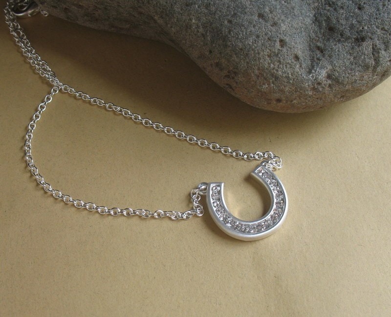 Hufeisen Sie, Strasskette, Lucky Geschenke, Geschenke Für Sie, Geschenk Fohlen-Fan, Hufeisen-Schmuck, Glück Schmuck, Reiten Um von DeniseJewelryDesigns