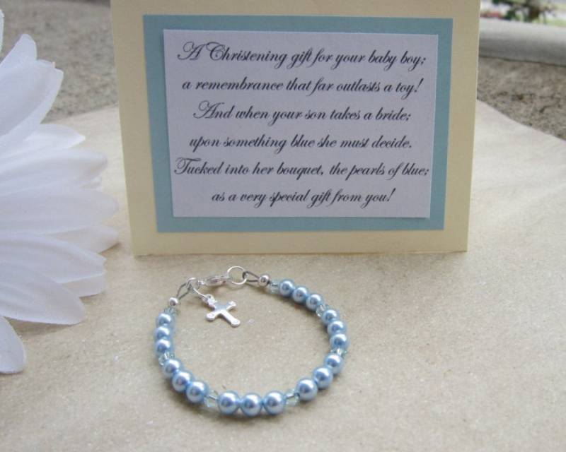 Jungen Taufgeschenk, Armband, Geschenk Zur Taufe, Taufschmuck, Religiöser Schmuck von DeniseJewelryDesigns