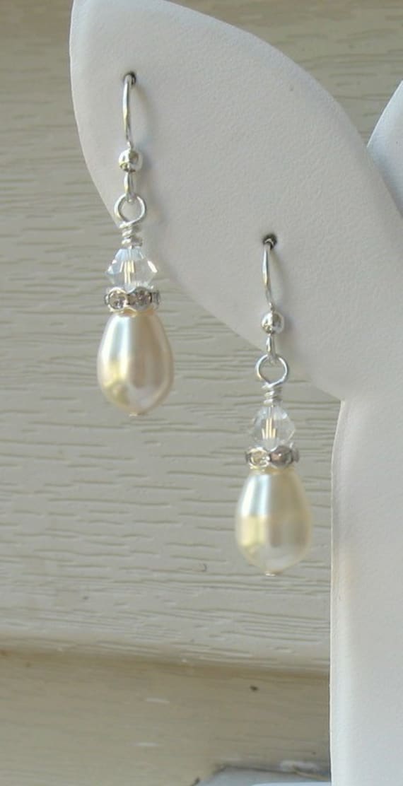 Perlen Ohrringe, Perlentropfen Brautschmuck, Geschenk Für Brautjungfern Geschenke, Mutter Der Braut Ohrringe Hochzeit Schmuck von DeniseJewelryDesigns