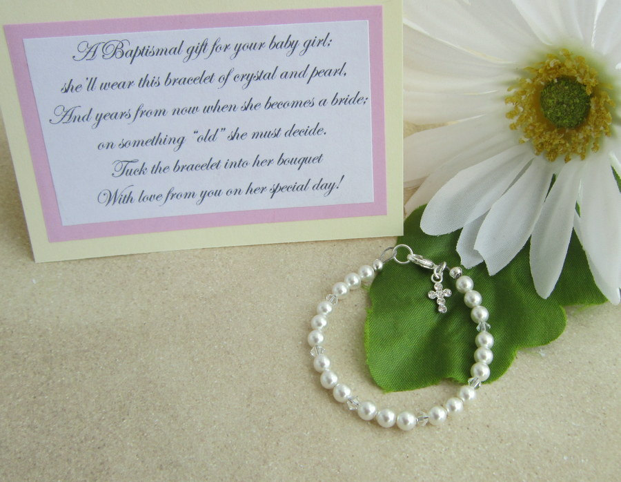 Tauf Armband Geschenk Zur Taufe Taufschmuck von DeniseJewelryDesigns