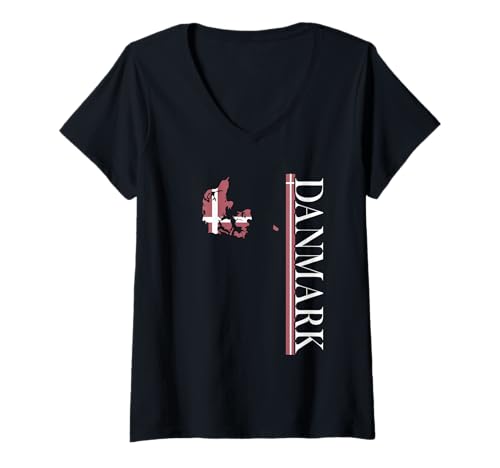 Damen Dänemark – Dänemark – Danish Dannebrog Flagge – Karte Souvenir T-Shirt mit V-Ausschnitt Damen Dänemark – Dänemark – Danish Dannebrog Flagge – Karte Souvenir T-Shirt mit V-Ausschnitt von Denmark Dannebrog Scandinavia Souvenir