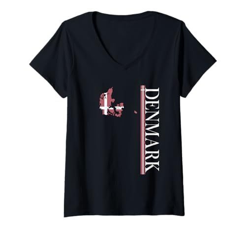 Damen Dänemark - Dannebrog Flagge Skandinavien Souvenir T-Shirt mit V-Ausschnitt Damen Dänemark - Dannebrog Flagge Skandinavien Souvenir T-Shirt mit V-Ausschnitt von Denmark Dannebrog Scandinavia Souvenir