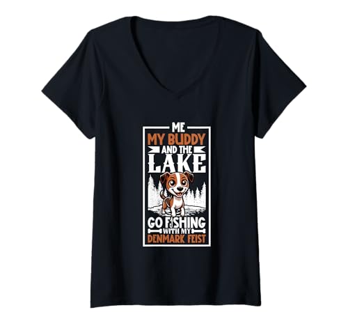 Damen Angeln und Denmark Feist T-Shirt mit V-Ausschnitt Damen Angeln und Denmark Feist T-Shirt mit V-Ausschnitt von Denmark Feist Designs