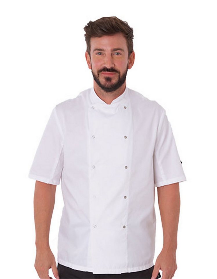 Dennys London Kochjacke Short Sleeve Snap Stud Fastening Jacket von Dennys London
