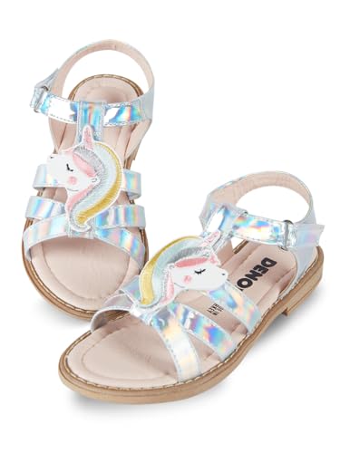 Denokids Mädchen-Sandalen, süße Einhorn-Hologramm, Kind Sandalen, Mädchenschuhe mit 100% PU-Obermaterial, Textilfutter, Thermo-PVC-Sohle, abwischbar | 31 Nummer von Denokids