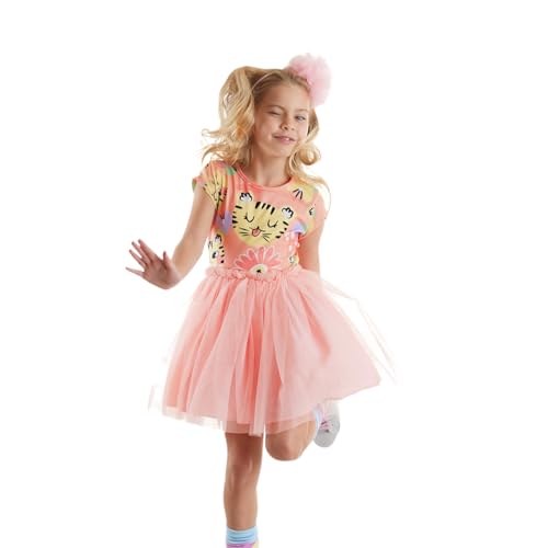 Denokids Mädchen Tüllkleid, Rosa Kleid mit Tüllrock, 100% Baumwolle Top und Weichem Tüllrock, Stilvolle Tüllkleider für Mädchen, Sicher für Kinder, Rosa, 2 bis 8 Jahre | 7 Alter von Denokids