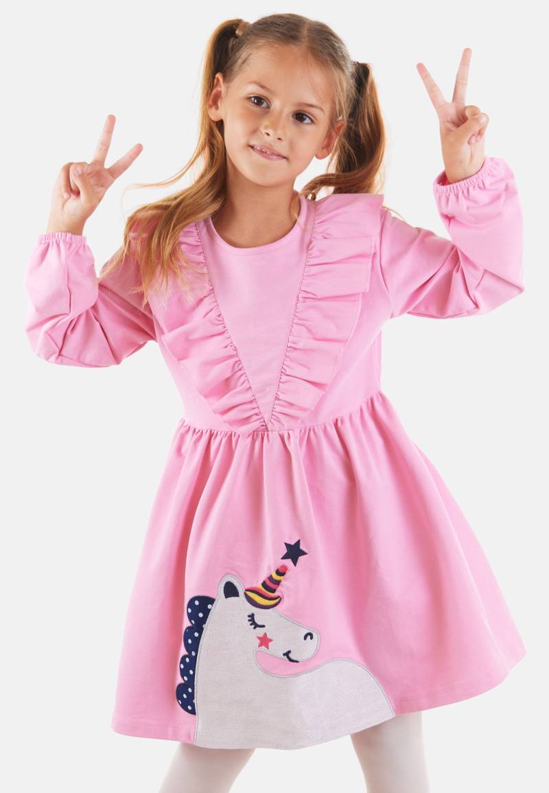 Denokids Shirtkleid "Glitter Unicorn" 1 Stk. tlg. mit Einhorn-Applikation in Glitzerstoff von Denokids