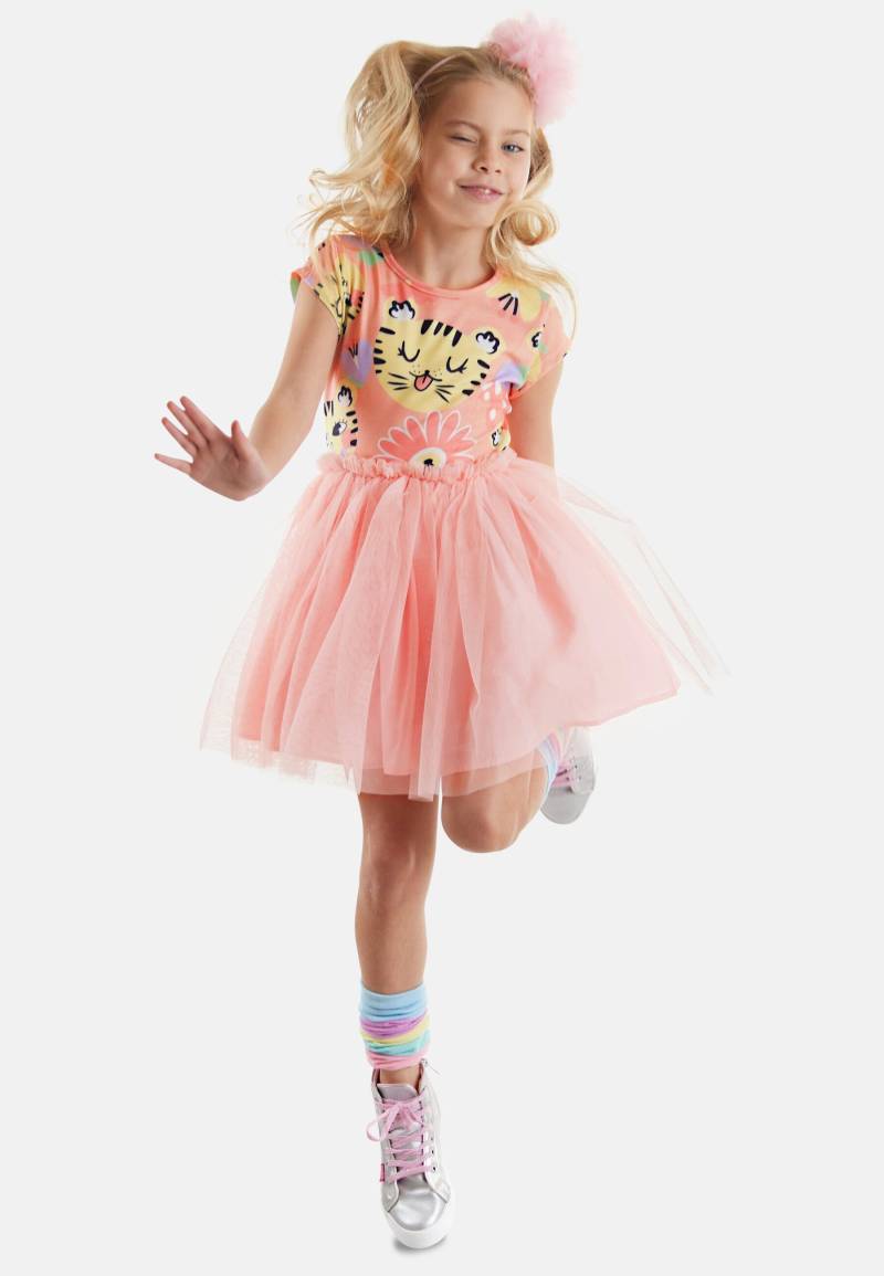 Denokids Shirtkleid "Leo Tutu " 1 tlg. mit Allover Leo- und Blumenprint von Denokids