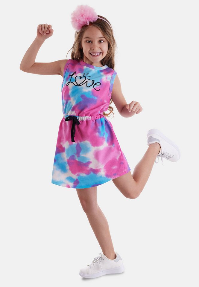 Denokids Shirtkleid Tie-Dye Love (1-tlg) mit aufgesticktem Slogan von Denokids