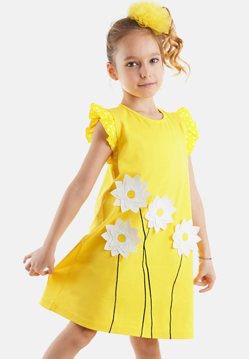 Denokids Sommerkleid "Daisy Garden" 1 Stk. tlg. mit 3D-Gänseblümchen-Applikationen von Denokids