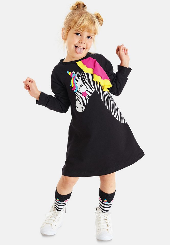 Denokids Sommerkleid Frilly Zebra (1-tlg) mit Aufdruck von Denokids