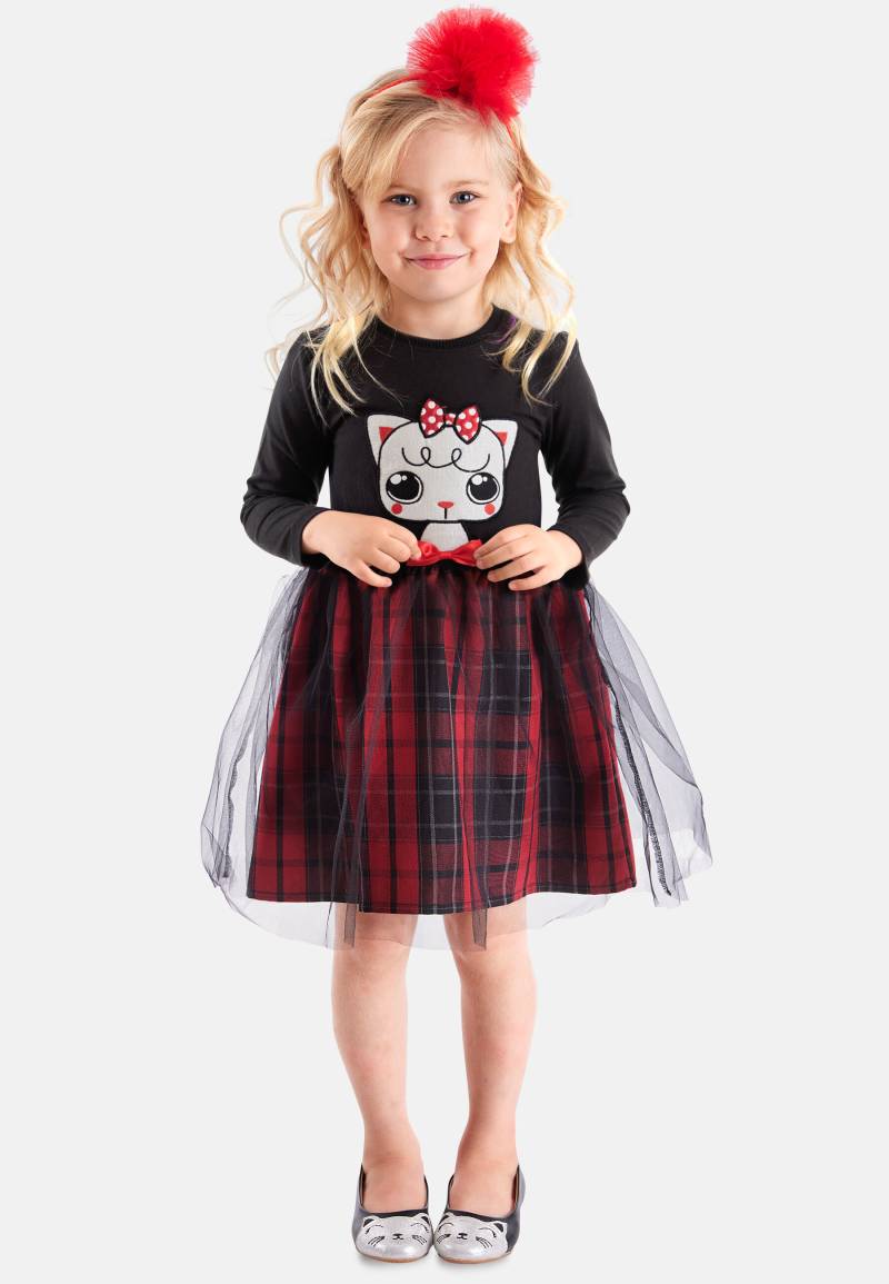 Denokids Sommerkleid "Red Ribbon" 2 Stk. tlg. mit Katzenaufdruck von Denokids