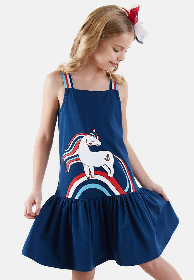 Denokids Sommerkleid Sailor Unicorn (1-tlg) mit Einhorn-Aufdruck von Denokids