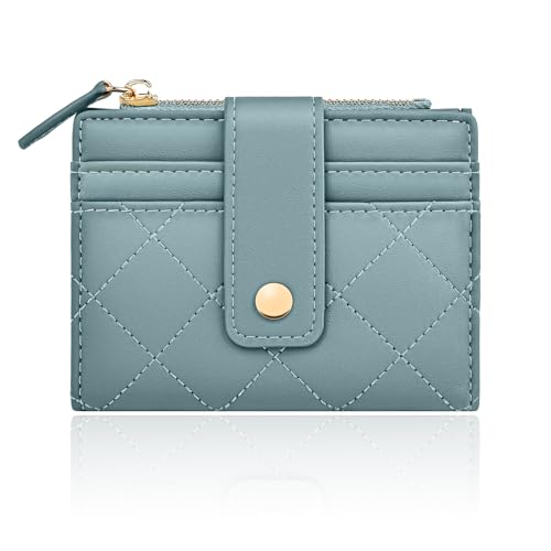 Denovin Geldbörse für Damen, kleine süße Kartenetuis für Damen, Bifold Kreditkarte, Visitenkarte, Münzfach mit Reißverschluss, Geldbörse für Bargeld, Schlüssel, Kleingeld, Ausweis, Blau Denovin Geldbörse für Damen, kleine süße Kartenetuis für Damen, Bifold Kreditkarte, Visitenkarte, Münzfach mit Reißverschluss, Geldbörse für Bargeld, Schlüssel, Kleingeld, Ausweis, Blau von Denovin