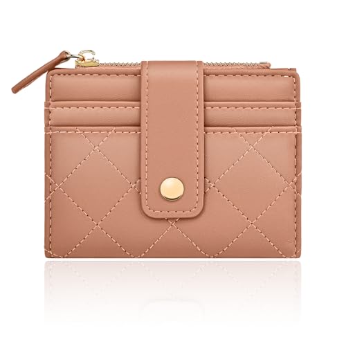 Denovin Geldbörse für Damen, kleine süße Kartenetuis für Damen, Bifold Kreditkarte, Visitenkarte, Münzfach mit Reißverschluss, Geldbörse für Bargeld, Schlüssel, Kleingeld, Ausweis, Pink Denovin Geldbörse für Damen, kleine süße Kartenetuis für Damen, Bifold Kreditkarte, Visitenkarte, Münzfach mit Reißverschluss, Geldbörse für Bargeld, Schlüssel, Kleingeld, Ausweis, Pink von Denovin