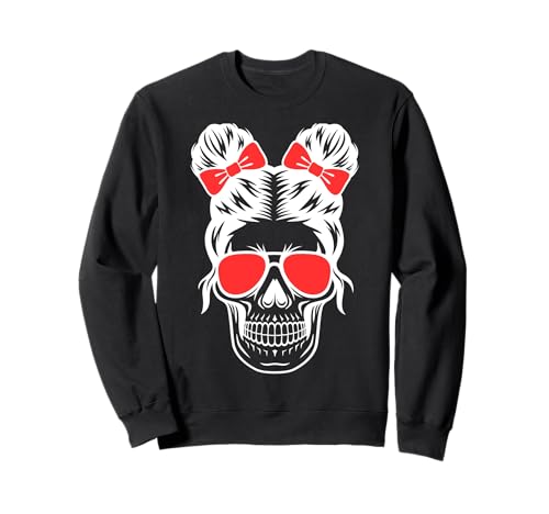 Stylischer Skull mit Schleife – Cooles Frauen Design Sweatshirt Stylischer Skull mit Schleife – Cooles Frauen Design Sweatshirt von DenoxVision