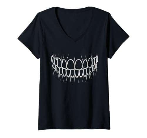Damen Zähne Zahnarzt Dentalhygieniker Kieferorthopädie T-Shirt mit V-Ausschnitt von Dental Hygienist Dentist