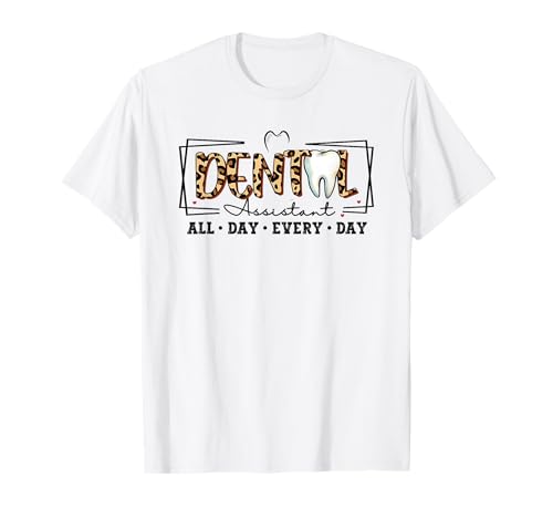 Zahnarzthelferin Leopard Herren Damen Dentalhygieniker Zahnärzte T-Shirt von Dental National dentist Day Outfits for Women Men