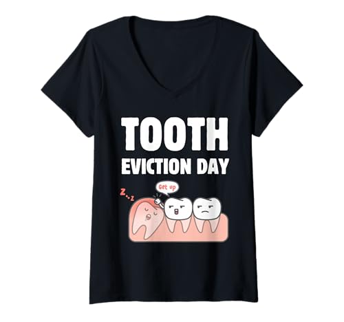 Damen Zahnextraktionstag! Lustige Weisheitszahnentfernung T-Shirt mit V-Ausschnitt Damen Zahnextraktionstag! Lustige Weisheitszahnentfernung T-Shirt mit V-Ausschnitt von Dental Surgery Recovery Apparel
