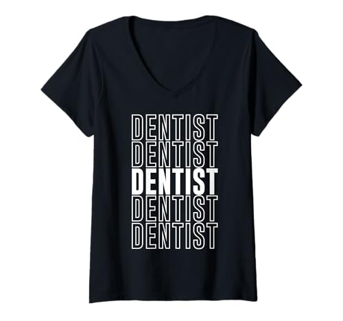Damen Zahnarzt T-Shirt mit V-Ausschnitt von Dentist Apparel