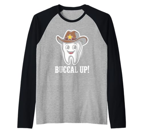 Lustiger Zahnspruch Buccal Up Cowboy Zahn Humor Frauen Männer Raglan Lustiger Zahnspruch Buccal Up Cowboy Zahn Humor Frauen Männer Raglan von Dentist Hygienist Dental Assistant Western Fans