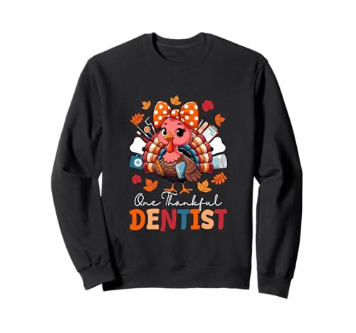 One Thankful Dentist Thanksgiving Truthahn Fliege Damen Sweatshirt von Dentist Thanksgiving Costume