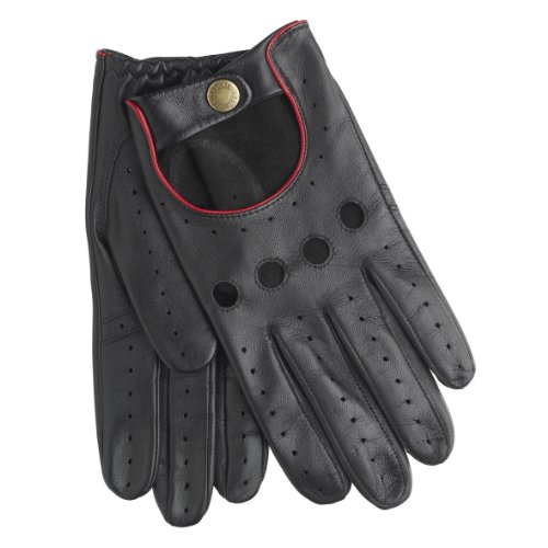 Dents Schwarz und Rot Leder Delta Driving Handschuh 8 ½ 9 von Dents