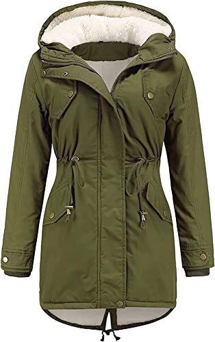 Denxahao Damen WinterJacke Warm Parka Jacke mit Fellkapuze Steppjacke Wintermantel Wärme Freizeit Winddicht Wasserdicht Trekkingjacke Atmungsaktiv Winter Jacke Parka von Denxahao