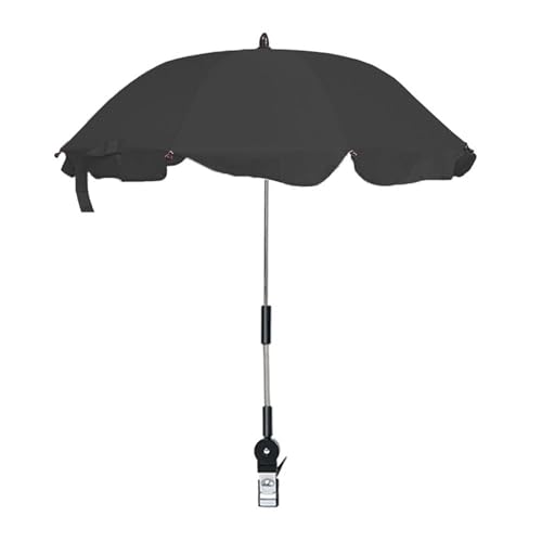 Denxahao Kinderwagen Regenschirm Universal Sonnenschirm Tragbarer UV Schutz Sonnenschutz mit Einem Regenschirmgriff dreh und neigbar für Rund oder Ovalrohr Baby Kinderwagen Regenschirm (BLACK) von Denxahao