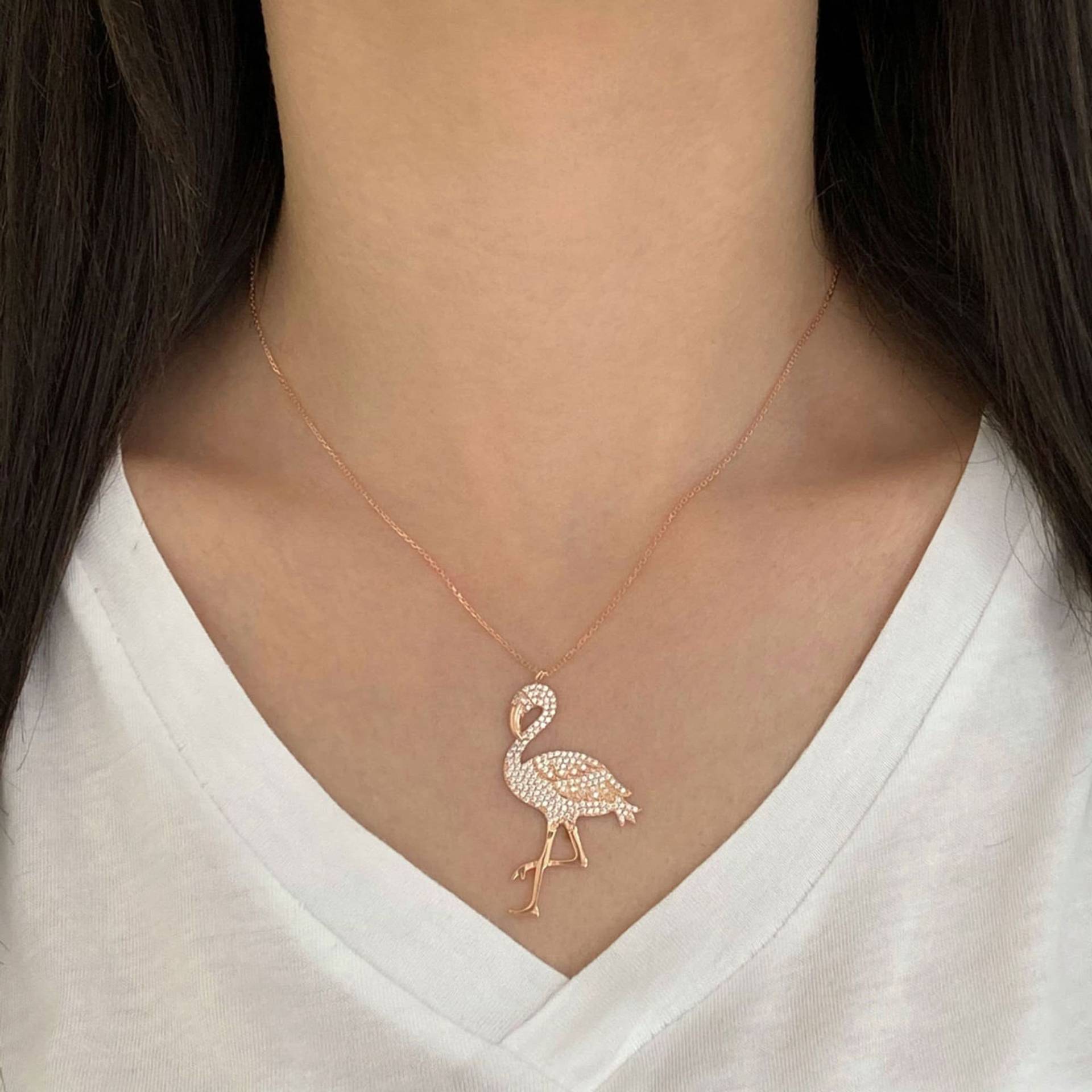 Flamingo Geformt Halsketten, Charms, Frauen Geschenk Deas, Tier Halskette, Schöne Silber von DenzJewellery