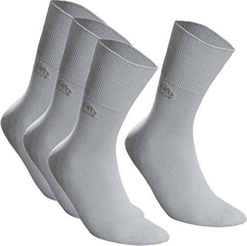 DeoMed 4paar Diabetiker Socken COTTON - Dünn ohne gummi Diabetikersocken Herren und Damen. (47-50, Hellgrau) von DeoMed